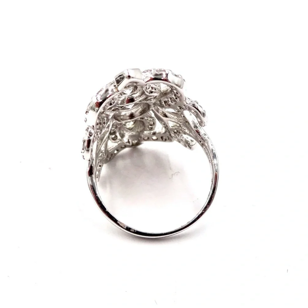 CFJ Sterling Silver CRYSTAL CZ RING Sz 9.75